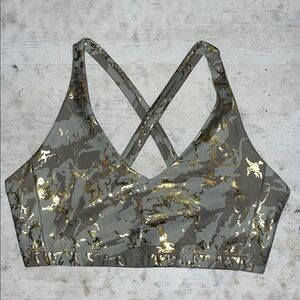 Carbon38 Marble Shine Cross Back Bra | size large
